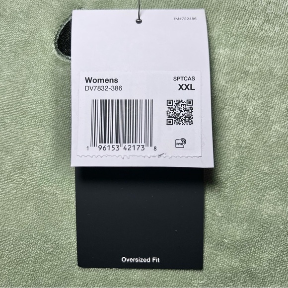 Nike Mock Neck Short Sleeve Terry Top in Oil Green - Picture 5 of 8